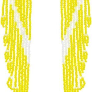 Extra Long Heart Shape Beaded Dangle Earrings for Women, Big Large Seed Bead Tas